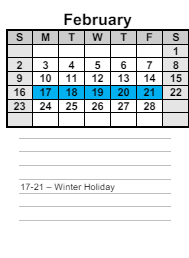 District School Academic Calendar for Abney Elementary School for February 2025