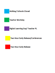 District School Academic Calendar Legend for Hiram Elementary School
