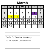 District School Academic Calendar for Hiram Elementary School for March 2025
