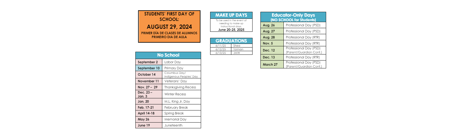 District School Academic Calendar Key for Shea Senior High School