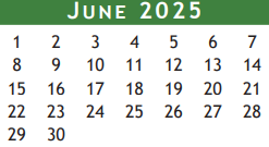 District School Academic Calendar for Barbara Cockrell Elementary for June 2025