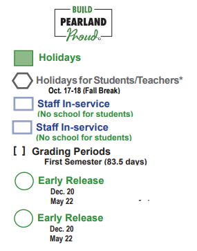 District School Academic Calendar Legend for Brazoria Co J J A E P