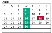 District School Academic Calendar for Sky View Elementary School for April 2025