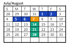 District School Academic Calendar for Sky View Elementary School for July 2024