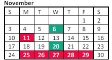 District School Academic Calendar for Sky View Elementary School for November 2024