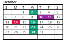 District School Academic Calendar for Sky View Elementary School for October 2024