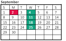 District School Academic Calendar for Sky View Elementary School for September 2024