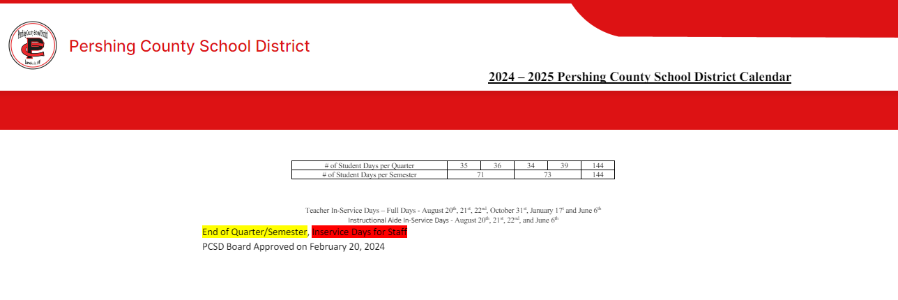 District School Academic Calendar Key for Imlay Elementary School