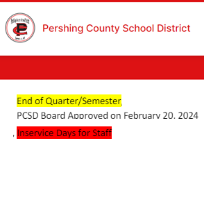 District School Academic Calendar Legend for Imlay Elementary School