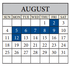 District School Academic Calendar for Brookhollow Elementary School for August 2024