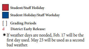 District School Academic Calendar Legend for Alter Learning Ctr