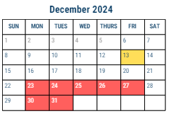 District School Academic Calendar for Masterman Julia R Sec Sch for December 2024
