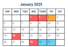 District School Academic Calendar for Bridesburg Sch for January 2025