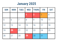 District School Academic Calendar for Masterman Julia R Sec Sch for January 2025
