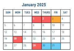 District School Academic Calendar for Penn Treaty MS for January 2025