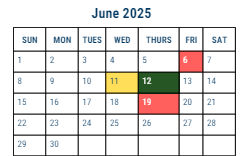 District School Academic Calendar for Masterman Julia R Sec Sch for June 2025
