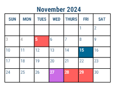 District School Academic Calendar for Masterman Julia R Sec Sch for November 2024