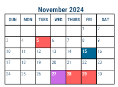 District School Academic Calendar for Finletter Thomas K Sch for November 2024