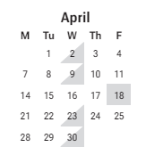 District School Academic Calendar for Phoenix Prep Academy for April 2025