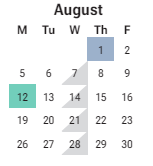 District School Academic Calendar for Phoenix Prep Academy for August 2024