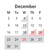 District School Academic Calendar for Phoenix Prep Academy for December 2024