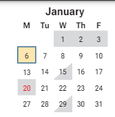 District School Academic Calendar for Phoenix Prep Academy for January 2025