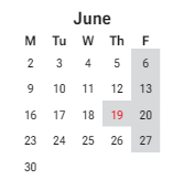 District School Academic Calendar for Phoenix Prep Academy for June 2025