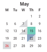 District School Academic Calendar for Phoenix Prep Academy for May 2025
