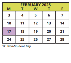 District School Academic Calendar for Gibbs High School for February 2025