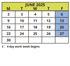 District School Academic Calendar for Ewes - E-nini-hassee Camp for June 2025