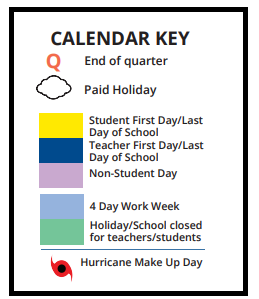 District School Academic Calendar Legend for Safety Harbor Middle School