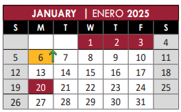 District School Academic Calendar for Hospital/homebound for January 2025