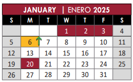 District School Academic Calendar for David Mccall Elementary for January 2025