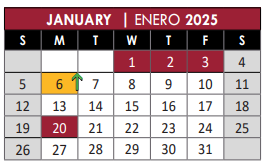 District School Academic Calendar for Skaggs Elementary School for January 2025