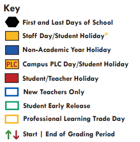 District School Academic Calendar Legend for David Mccall Elementary