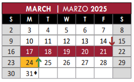 District School Academic Calendar for David Mccall Elementary for March 2025