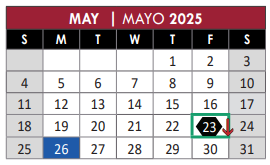 District School Academic Calendar for David Mccall Elementary for May 2025