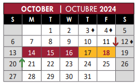 District School Academic Calendar for David Mccall Elementary for October 2024
