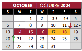 District School Academic Calendar for Barksdale Elementary School for October 2024