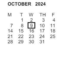 District School Academic Calendar for Arroyo Elementary for October 2024