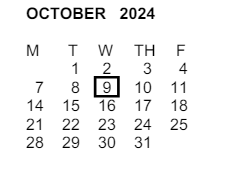 District School Academic Calendar for San Antonio Elementary for October 2024