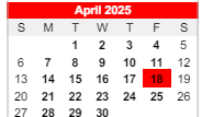 District School Academic Calendar for Paul Saylor Elementary School for April 2025