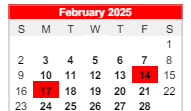 District School Academic Calendar for Paul Saylor Elementary School for February 2025