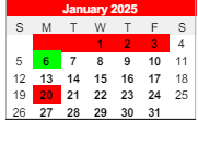 District School Academic Calendar for Paul Saylor Elementary School for January 2025