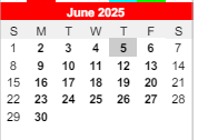 District School Academic Calendar for Paul Saylor Elementary School for June 2025