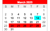District School Academic Calendar for Paul Saylor Elementary School for March 2025