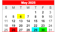 District School Academic Calendar for Paul Saylor Elementary School for May 2025