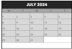 District School Academic Calendar for Astor Elementary School for July 2024