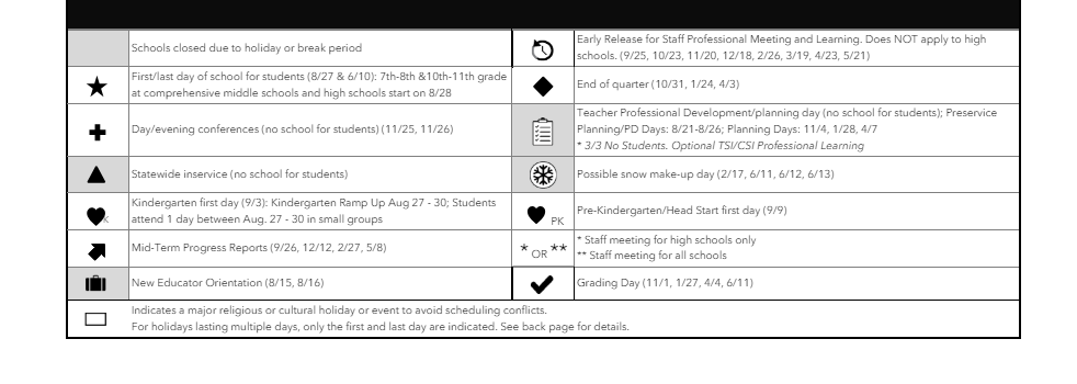 District School Academic Calendar Key for Astor Elementary School
