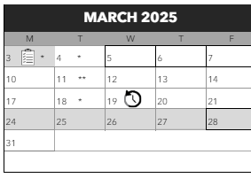 District School Academic Calendar for Astor Elementary School for March 2025